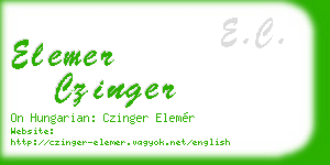 elemer czinger business card